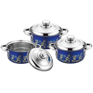 6 pcs kitchen cookware set &cookwere set stainless steel & 16/18/20cm colorful