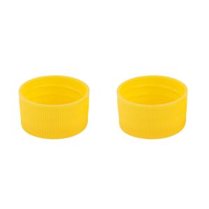 Yellow Striped PP Plastic Screw On Cap Covers Rotating And Sealed Cap For Skin