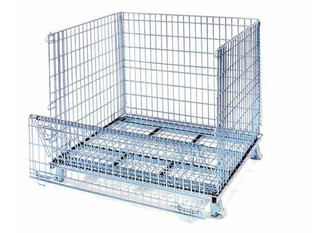 Buy cheap Large stack welded pallet wire mesh lockable rolling cage from wholesalers