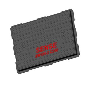 China C250 Square Manhole Cover Ductile Iron EN GJS500-7 Rectangle Seal Single Kerbside Channel Of Roads on sale