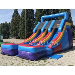 Pvc Tarpaulin Inflatable Water Slides For Pool Giant Inflatable Bouncer Slide