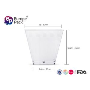 Buy cheap Unbreakable Square Disposable Clear Plastic Cups 58Ml Ps Eco Friendly from wholesalers