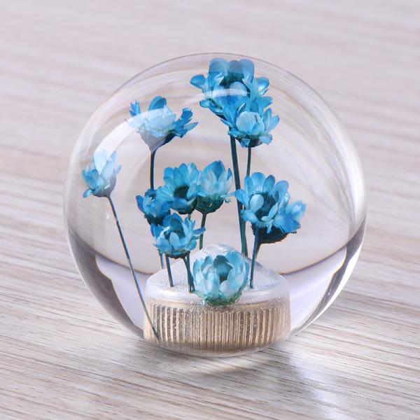 Buy cheap Custom design logo car gear shift knobs crystal gear shift knob with dry flower inside resin shift gear knob ball from wholesalers