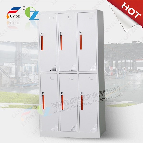 Quality high steel locker with 6 door,H1850XW900XD450mm,KD Structure, SPCC material for sale