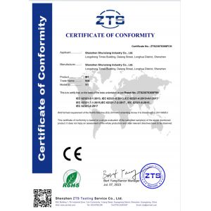 Shenzhen Shunxiang Industry Co., Ltd. Certifications