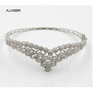 Buy cheap CZ 925 Sterling Silver Bangles Bracelet Triangle Crown from wholesalers