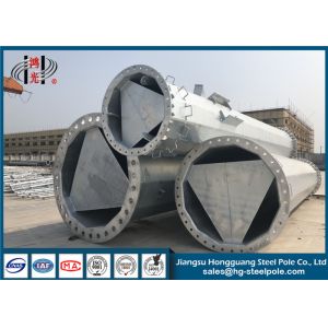 Buy cheap 90FT Tapered Steel Tubular Pole With Bitumen Painted , 235-460Mpa Tensile Strength from wholesalers