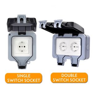 Buy cheap Wall Mounted Power Outlet Socket Outdoor Charging Poles Plastic Switch Box IP66 Wheatherproof from wholesalers