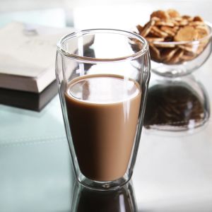 Buy cheap Cylinder Double Borosilicate Glass Cup With Silicone Lid from wholesalers