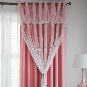 Linen Blackout White Curtain Sheer Fabric 52*84inch 100% Polyester