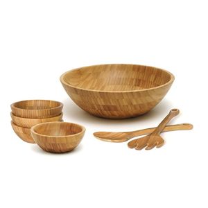 Buy cheap Eco-friendly Personalized Custom Logo Bamboo Salad Set with Servers product