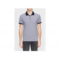 Buy cheap Four - Button Placket Cotton Polo Shirts For Men Wave Point Pattern product