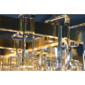 Modern Marignan Tiered Rectangular Chandelier 152cm Flawless Brass Finish
