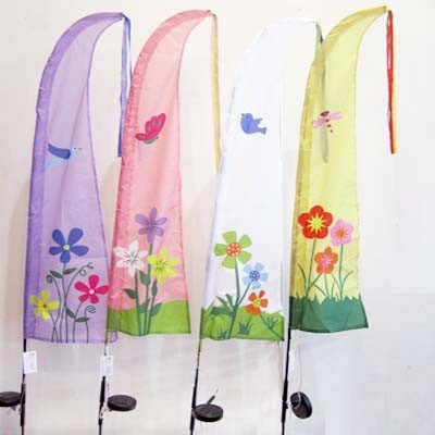 Quality Holiday Spring Solar LED Garden Flag Flowers for sale