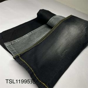 Customized Sulfur Dark Grey Denim Jean Material Fabric For Womens Apparel