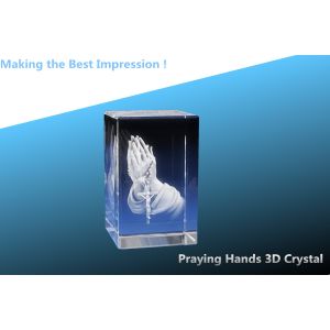 China Praying Hands 3D Crystal/3D CRYSTAL TRAIN/3D CRYSTAL CUBE/BLANK CRYSTAL RECTANGLE AWARD on sale
