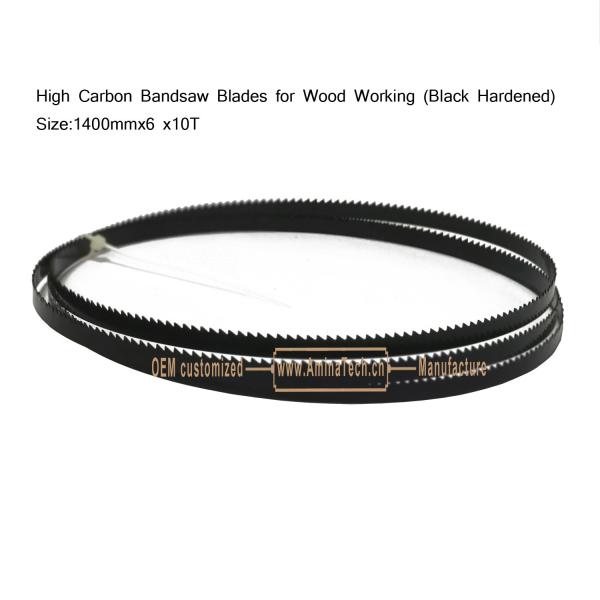 High Carbon Bandsaw Blades for Wood Working (Black Hardened) Size:1400mmx6x10T