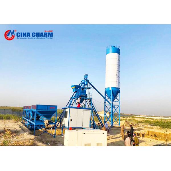 Hzs25 Foundation Free Concrete Mixing Plant With PLD800 Batching Machine