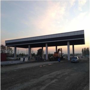 Q345 Gas Station Canopy 150mm Roof Toll Plaza Canopy Light Gauge