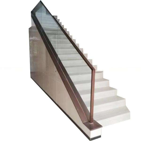 Quality Custom Aluminum Tempered Glass Banister Railing Stair For Hotel for sale