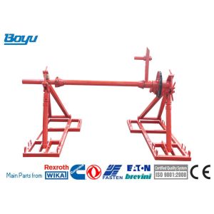 Red Overhead Line Stringing Tools Mechanical Drum Elevators Drum Hole 76mm