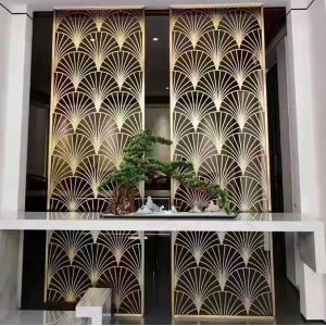 Buy cheap Golden decorative metal frame room divider wall panel from wholesalers