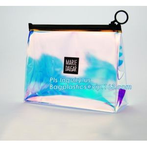 Buy cheap gusset slider Zip lockk printed pvc zipper bags with holding loop with confetti, zipper slider bags for pencils pens from wholesalers