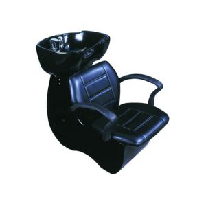 Buy cheap Black Fiberglass Salon Shampoo Chairs Ceramic Bowl With 24.5 Inch Width from wholesalers
