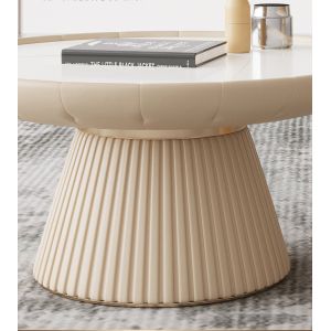 Buy cheap PU Pedestal Marble Top Wood Coffee Table Round Bowl Shaped from wholesalers