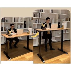 Buy cheap Vintage Rustic Wooden Standing Table Electric Height Adjustable Desk for Home Office from wholesalers