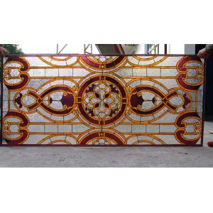 Buy cheap Arched Yellow Patter Stained Leaded Glass For Villas Windows 2000mm from wholesalers