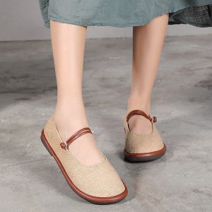 Buy cheap S387 Leather Shoes Handmade Toe Layer Cowhide High Quality Women'S Shoes Custom Logo from wholesalers