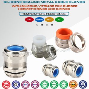 Buy cheap IP68 Waterproof Stainless Steel NPT Electrical Cable Glands with Silicone (Viton, FKM) Sealing Rings from wholesalers