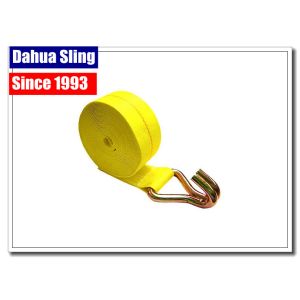 Buy cheap Yellow Wire Hook Truck Winch Straps , Vehicle Recovery Strap Lightweight from wholesalers