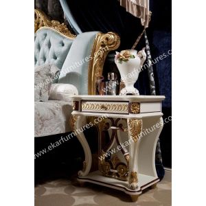 Buy cheap White French Palace Royal style nightstand with carving leg AB-301 from wholesalers