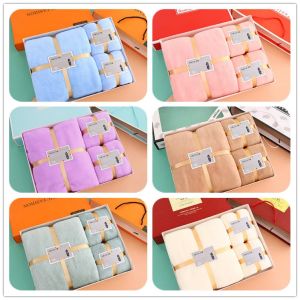 Solid Color Bath Towel Set Thick Coral Fleece for Ultimate Softness and