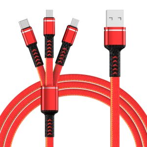 Buy cheap 3 In 1 1.2m USB 2.0 Charging Cable 3A Fast Charging Type C Mobile Phone from wholesalers
