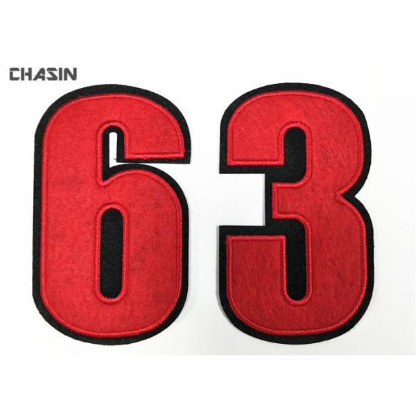 Buy cheap Clear Felt Fabric Custom Applique Patches Jerseys Number Pattern from wholesalers