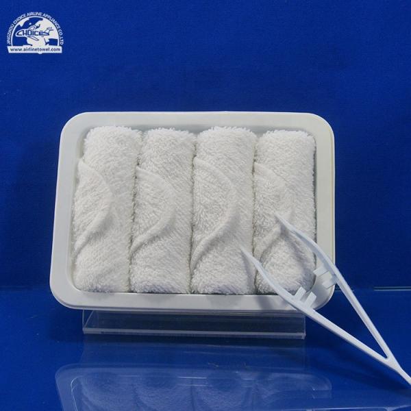 Quality Cotton disposable airline hot and cold aircraft face towel for sale