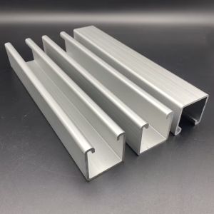 Custom Slotted Plain Aluminum C Profile for Solar Mounting System