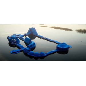China Inflatable Backyard Water Park With Banana Boat And Water Roller And Aqua Yoga Mat on sale