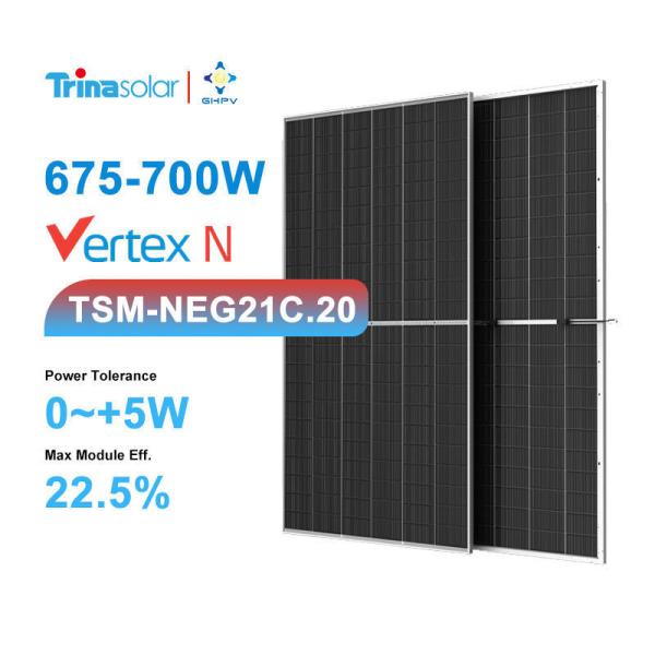 Quality Double Side Dual Glass 700W N-type Monocrystalline Solar Panel for Maximum Output for sale