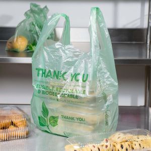 Buy cheap EN13432 Compostable Vegetable Bags , Compostable T Shirt Bags OEM Service from wholesalers