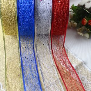 Buy cheap Metallic Organza Mesh Ribbon For Christmas Holiday Decoration Glitter Wired Edge Ribbon from wholesalers