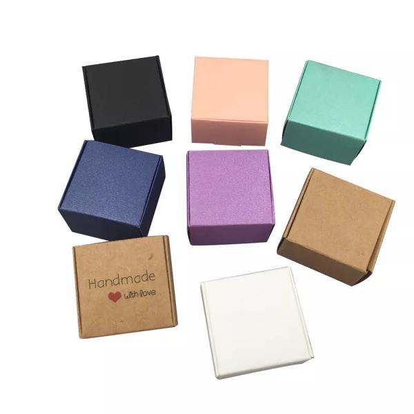 Quality DIY Folding Kraft Gift Box Mini Jewelry Packing Small Soap Paper Box for sale