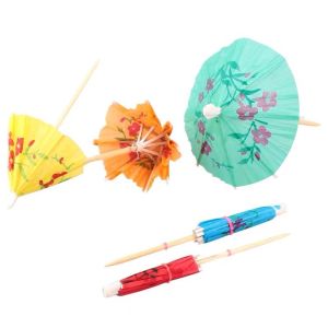 Buy cheap 10cm Disposable Wooden Bamboo Bulk Toothpicks Cocktail Umbrella Picks 144Pack from wholesalers