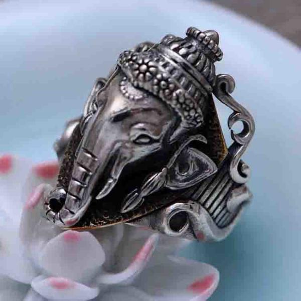 Quality Retro Elephant Style Thai Sterling Silver Men Ring (056250) for sale