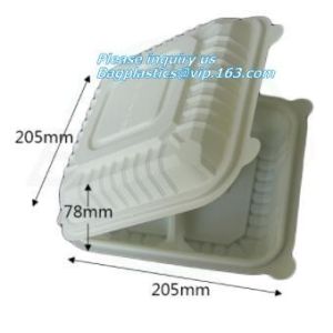 Fully Renewable Unbleached Wheatstraw and Sugarcane Fibers Takeout Containers