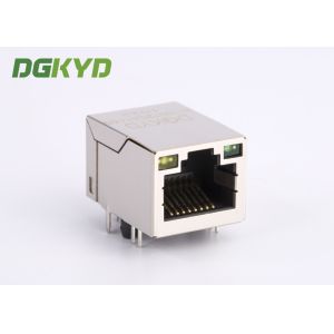 Metal Shielded 100MB RJ45 Integrated Magnetics Connector Module With POE Single