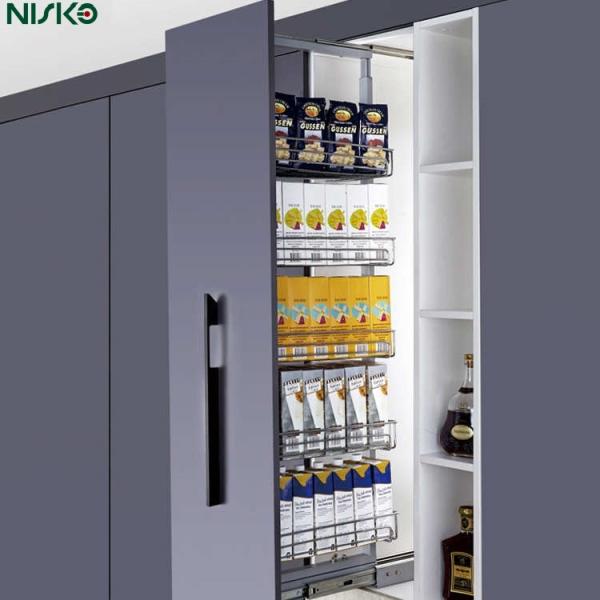 Buy cheap Smooth Sliding Tall Pantry Unit Kitchen Cabinet Baskets 5 Tiers from wholesalers